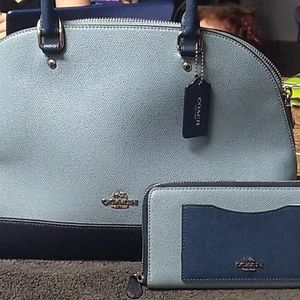 Coach satchel and matching wallet